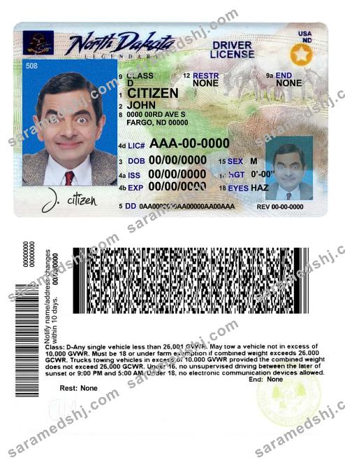 USA North Dakota driving license template in PSD format, fully editable, 2020 – present